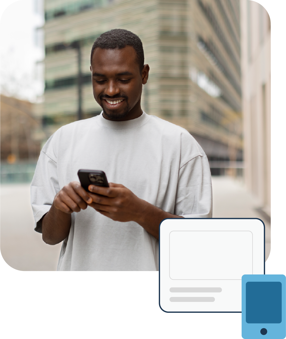 Person reading cellphone message