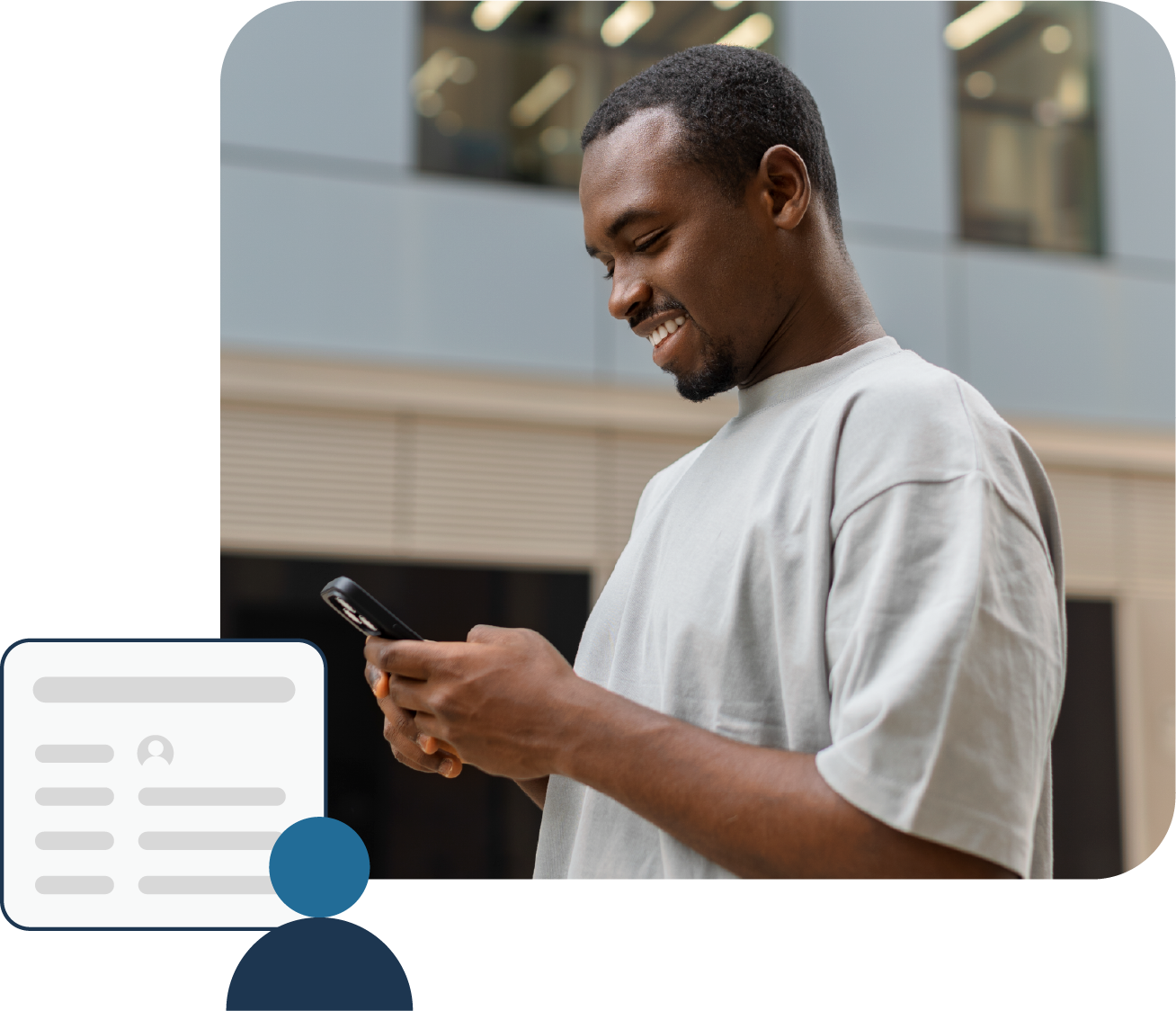Person reading cellphone message